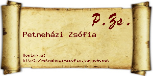 Petneházi Zsófia névjegykártya