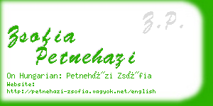 zsofia petnehazi business card